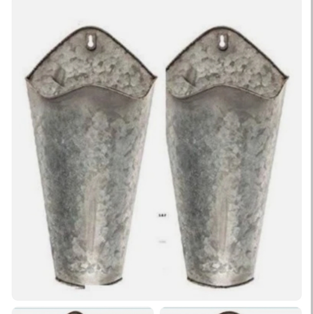 Rustic Galvanized Metal Wall Planters-Last Chance Price Drop.